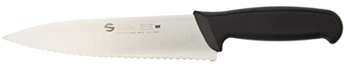 Sanelli Ambrogio Supra Trinciante Cuoco, Lama Dentata, 20 cm, Acciaio Inossidabile, Grigio