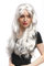 WIG ME UP - 90924-ZA68 Perücke Damen Karneval Fasching Halloween lang glatt Weiß Silberblond Engel Schneekönigin