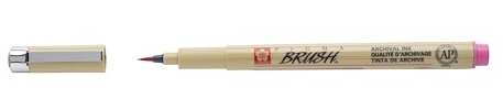 SAKURA Pigma Brush Marker - Pink - Flexible, weiche Pinselspitze - Permanente, wasserfeste, lichtechte Tinte - Ideal für Illustrationen, Handlettering, Zeichnung und Kalligrafie