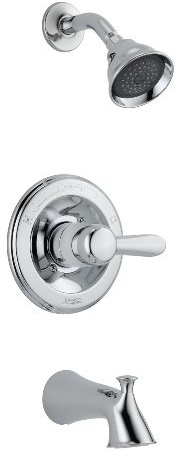 Delta Faucet Lahara 14 Series Single-Handle Tub and Shower Trim Kit, Shower Faucet with 5-Spray Touch-Clean Shower Head, Chrome T14438 (Valve Not Included)