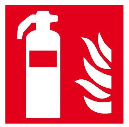 Brandschutzschild aus Kunststoff - Feuerlöscher - 20 x 20 cm