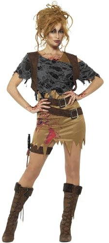 Smiffys Halloween Zombiekostüm Polizistin, mit Rock, Bluse mit Krawatte und Mütze