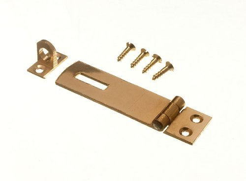 SECURITY HASP AND STAPLE FOR PAD LOCKS BRASS 63MM WITH SCREWS ( pack of 2 )