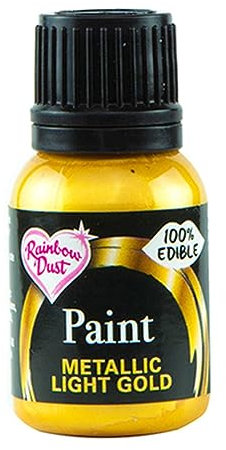 Rainbow Dust Edible Food Paint (Metallic Light Gold, 25ml)