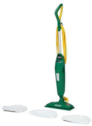 Bissell Commercial-BGST1566 Steam Mop Power Steamer, 12.5 wide, comes with Two soft pads for every day and one scrubby pad for heavy messes,Green