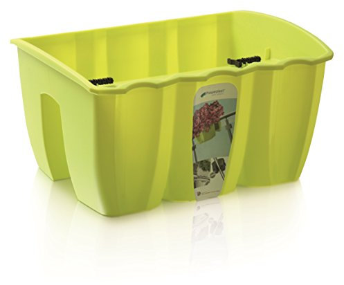 Blumenkasten Balkonkasten Geländerkasten Blumentopf Balkontopf 5 Farben 39cm von rg-vertrieb (Lime)