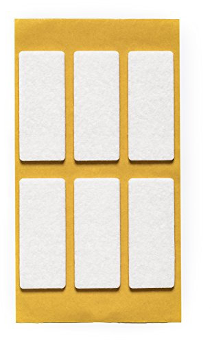 Filzgleiter selbstklebend KREIS, QUADRAT und RECHTECK für Bodenschutz, Kratzschutz oder Stuhlgleiter für Parkett- und Laminatboden | verschiedene Größen und Farben (Rechteck | 25 x 60 mm | 6 Stück)