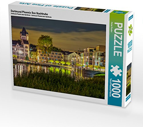 CALVENDO Puzzle Dortmund Phoenix See Nachtruhe 1000 Teile Puzzle quer | 1000 Teile Lege-Größe 64 x 48 cm Foto-Puzzle für glückliche Stunden