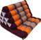 GURU SHOP Thaikissen, Dreieckskissen, Kapok, Tagesbett mit 1 Auflage - Braun/orange, 30x50x75 cm, Asiatisches Sitzkissen, Liegematte, Thaimatte