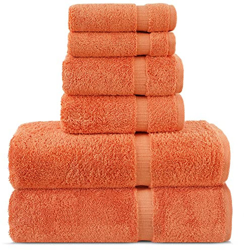 Chakir Turkish Linens Luxus Spa und Hotelqualität Premium türkische Baumwolle 6-teiliges Handtuchset (2X Badetücher, 2X Handtücher, 2X Waschlappen)