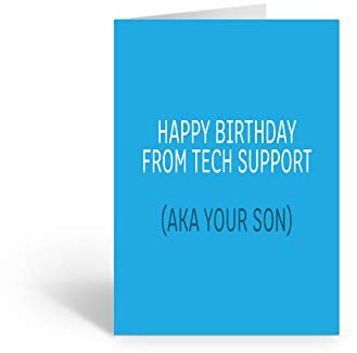 Lustige Geburtstagskarte für Mama oder Papa – von Tech Support (Aka Your Son) – Premium-Karte mit Umschlag