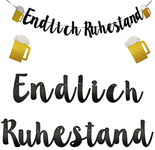 Endlich Ruhestand Girlande Rente Banner für Renter Party Rente Abschiedsfeier Pension Senior Privatmann