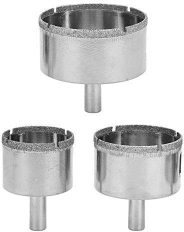 3pcs Diamond Drill Bit Hole Saw Set Hollow Core Drill Bits Extractor Remover Hole Saws for Porcelain Ceramic Tile Marble 40mm/50mm/60mm