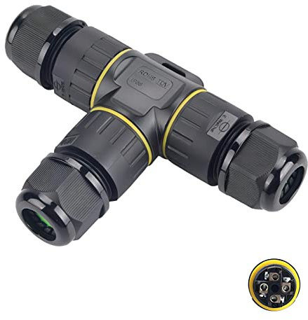 KLJ Connettore per cavi impermeabile, IP68, morsetti di collegamento a 4 poli, spina M20, diametro 5-12 mm, connettore impermeabile a 3 vie, connettore impermeabile a 4 poli