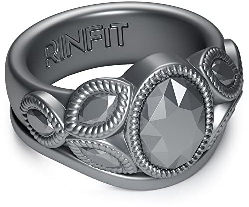 Rinfit Silikonringe für Damen - Eheringe für Damen - Silikon Eheringe - Gummiring - Oval & Pear Diamond Collection, Silikon, nicht bekannt