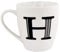 FabFinds Hugga Mug with Initials Classic Black and White Ceramic Large Gift Coffee Cups (H11cm X W11cm) (Approx.) (H)