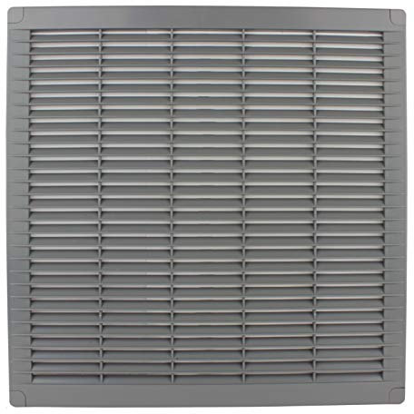 VONLIS® Lüftungsgitter Abluftgitter Lamellengitter Insektenschutz Kunststoff eckig 350 X 350 mm grau