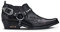 Scarpe da Uomo in Pelle Coccodrillo Nera con Fibbia in Metallo e Perno Stile Punk da Cowboy Winklepickers 42