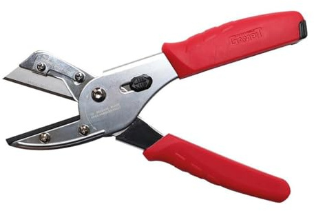 IWETEC Kraftklingenschneider | Allzweckschere mit Trapezklinge | Für Holz, Gummi, Leder, Seile | 3 Ersatzklingen | Sperrschalter | Links- & Rechtshänder | Ergonomischer Kunststoffgriff