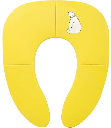 Pejoye Folding Travel Potty Seat for Boys and Girls, Toddler Toilet Seats for Kids, Non-Slip Suction Cups, Includes Free Travel Bag, Yellow