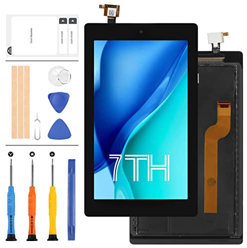 LADYSON For Amazon Kindle Fire 7 7th Generation SR043KL Screen Replacement 7.0inch For Fire7 7th Generation 2017 Release LCD Display Touch Screen Digitizer Assembly Glass Repair Parts Kit with Tool