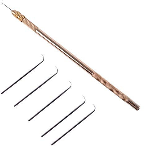 PerüCke HäKeln 5 StüCke LüFtungs Nadeln +1 Messing Halter für Spitze PerüCke Nadel Haar Teil Knoten SäTze Perlen