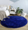 linyingdian Wohnzimmer Teppich flauschig weicher Teppich Schlafzimmer dekorativer Teppich, Flauschiger Hochflorteppich, Pelzteppich, Bettteppich (Blau, 140x140cm)