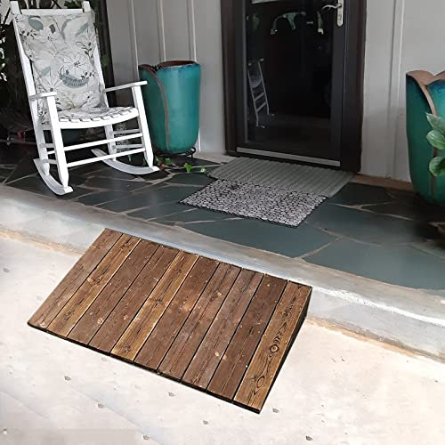 FLBT 4/5/6/7/8-Zoll-Rampe aus Holz für Rollstühle/Gehhilfen/Roller, barrierefreie Übergangsrampe für den Außenbereich, Last 880 lbs (Size : 90x50x14cm/35.4x19.7x5.5in) Needed
