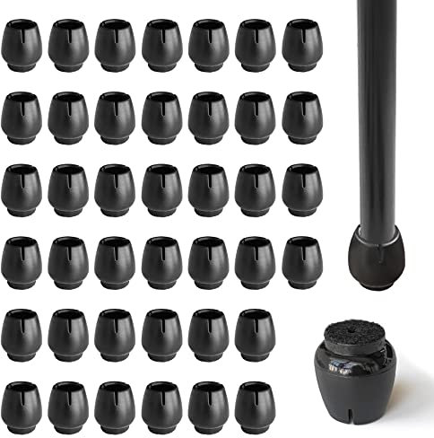 40 Pcs Tappi Per Sedie In Silicone, Gommini Rotondi Coprigambe, Adatti Per Gambe di Sedie Tonde 12-16mm, Proteggere Il Pavimento(NERO)