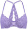 DOBREVA Damen Vorderverschluss BH mit Bügel Push Up Spitzen Neckholder BHS Racerback Tiefer Ausschnitt Gepolsterter Seerose Lila 85C