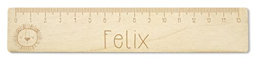 Dein Lieblingsteil Holz-Lineal personalisiert Lineal für Kinder (Lineal Löwe)