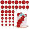 30Pcs Balls Cake Topper Glitter Foam Ball Cake Picks Mini Balloon Cupcake Insert Bubble Balls DIY Decoration for Baby Shower Wedding Anniversary Kids Birthday Graduation Party Cake Decorations Red