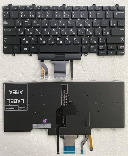BAETI Teclado for Ordenador portátil US/RU/AR for d-el-l la-ti-tud-e 5480 E5450 E5470 E7450 E7470 0D19TR PK1313D4B05 PK1313D4B00 SN7230BL retroiluminado (reemplazo de Teclado) (Color : RU Backlit)