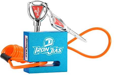 Antivol de Disque de Frein pour Moto, étanche, antivol pour Moto, sans Alarme, 7 mm en Alliage avec câble de Rappel, Bleu