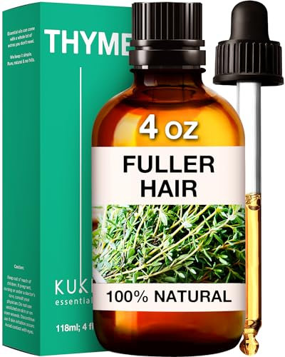 Kukka Ätherisches Thymianöl für Haar, Haut und Diffusor – 118ml – 100% reines, natürliches Thymianöl, Kräuterduft, für Aromatherapie und zum Selbermachen von Düften
