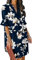 ANFTFH Damen 2025 Sommer Mini Kleider V-Ausschnitt Hawaii Strand Floral Kurzarm Frühlingskleid Blumenkleid Blaue Blume M