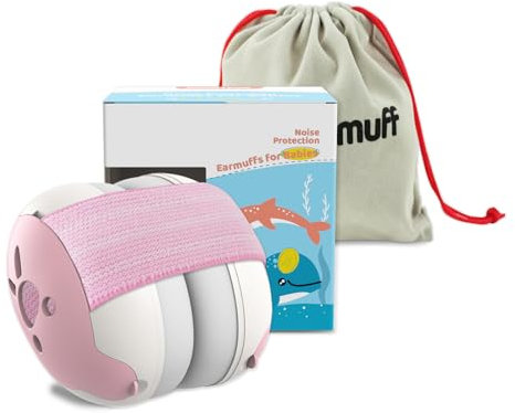 Gardtech Gehörschutz Baby Kopfhörer Lärmschutz Kinder Kapselgehörschutz mit verstellbarem Kopfbügel 25DB SNR Baby Ohrenschützer ideal für Alltag Feste Feiern Rosa