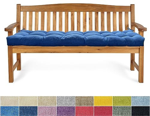 PHUSTJKL Bankauflage Bankkissen 180X50X6CM Sitzkissen für Bank rutschfeste Bankpolster Gartenbankkissen Rückenkissen Schaukel Stuhlkissen für Outdoor/Indoor Gartenmöbel Terrasse-Blau