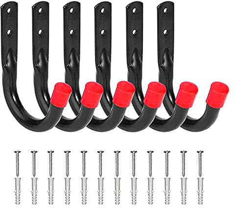 Louttary Heavy Duty Garage Hooks for Hanging, 6Pcs Garage Storage Hooks for Extension Cord Tool with Wall Anchors and Screws