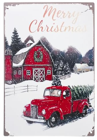 Schild Merry Christmas Advent Deko Shabby Weihnachten 30 x 20 cm Metall