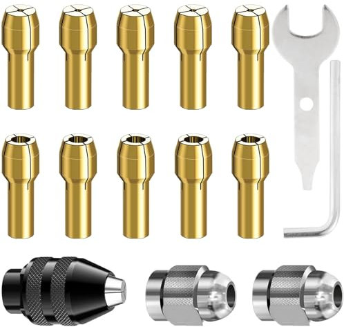 DMNQ 15 Pezzi Mandrino Adatto a Dremel,Accessori Adatto a Dremel,Accessori Adatto a Dremel,Mandrino Trapano,Adattatore a Cambio Rapido Con Set di Utensili per Accessori per Utensili Rotanti