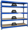 PROREGAL Profi Schwerlastregal Rhino EXTRA BREIT blau HxBxT 180x200x60cm Fachlast 500kg 5X Spanplatten-Ebenen 8mm Garagenregal, Lagerregal, Steckregal, Weitspannregal