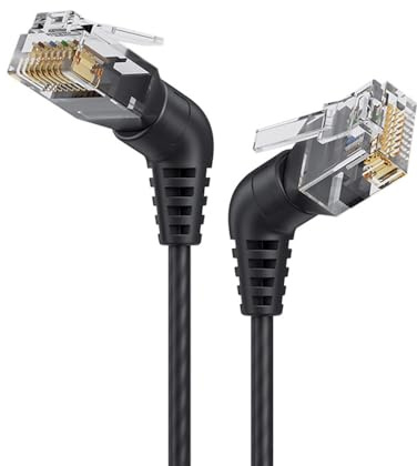 xiwai RJ45 8P8C Netzwerkkabel, 1000 Mbps, Stecker auf Stecker, 360 Grad gedreht, abgewinkelt, CAT6, UTP, für LAN, Ethernet, Netzwerk, 0,2 m