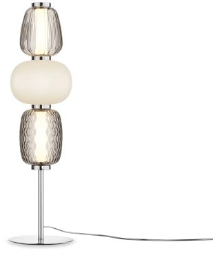 MAYTONI DECORATIVE LIGHTING LED Tischleuchte Pattern Chrom Metallglas 3800 LM 3000K Für Wohnzimmer, Küche, Schlafzimmer, Esszimmer, Büro