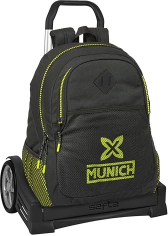 safta München Beat Schulrucksack, ergonomischer Rücken, mit Trolley Evolution, ideal für Kinder verschiedener Altersgruppen, bequem und vielseitig, Qualität und Widerstandsfähigkeit, 32 x 16 x 44 cm,