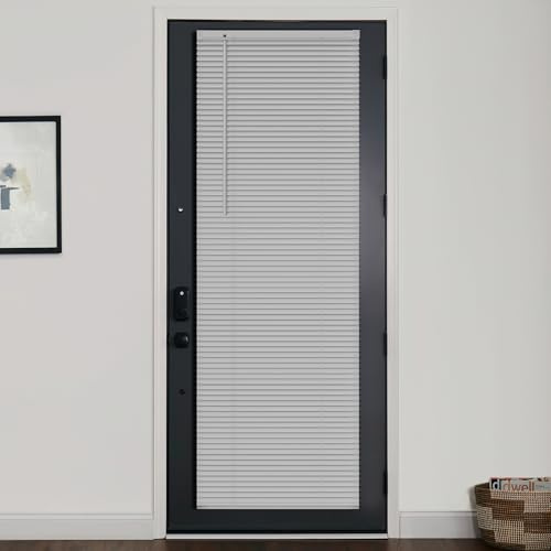 LazBlinds Vinyl-Mini-Jalousien, 2,5 cm, für Türen, 56 cm B x 183 cm H, grau