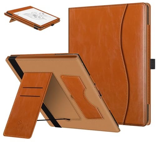 Fintie Case for 10.3 Boox Note Air4 C (2024)/ Note Air3 C/ Air3 B/W (2023) Tablet ePaper - Premium PU Leather Stand Cover Auto Sleep/Wake with Card Slot and Pen Holder, Brown