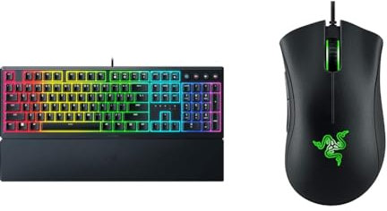 Razer Ornata V3 + Razer DeathAdder Essential Bundle - Teclado para Juegos de Bajo Perfil (Diseño ES) DeathAdder Essential - Ratón Gaming con sensor óptico, 6400 DPI | Negro