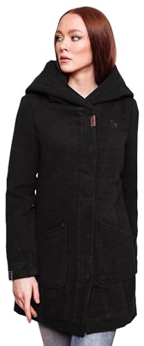 MARIKOO Damen Mantel Trenchcoat Wintermantel Übergangs Jacke Parka Lang B819