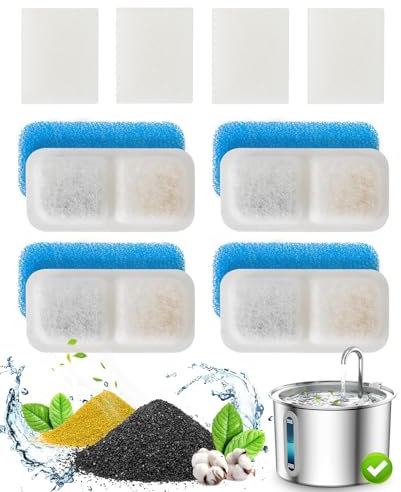oneisall Fontaine à eau pour chat en acier inoxydable de 2 L, fontaine à eau ultra silencieuse avec 3 filtres, niveau d'eau visible, passe au lave-vaisselle